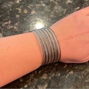 Elegant Multi Strand & Metal Cuff Bracelet